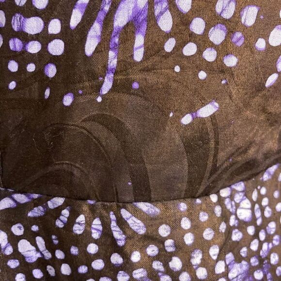 Purple Ankara XL 1X Peplum Top Tunic Jacket Dress Batik Art To Wear Handmade - Picture 10 of 13